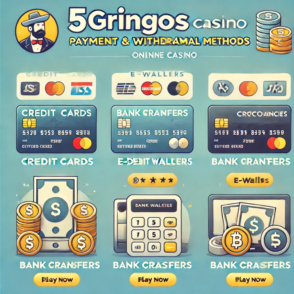 Métodos de Pago y Retiro en 5gringos online casino